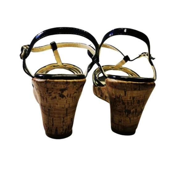 Jessica Wedges, Size 8 - Glossy Dark Blue sandals - Picture 7 of 8